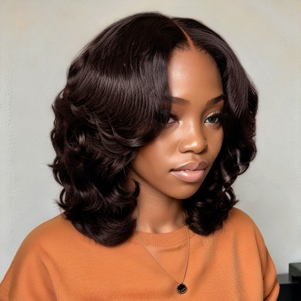 Samantha | Human Hair T Part Lace Front Wig 180 Density 14 Inch